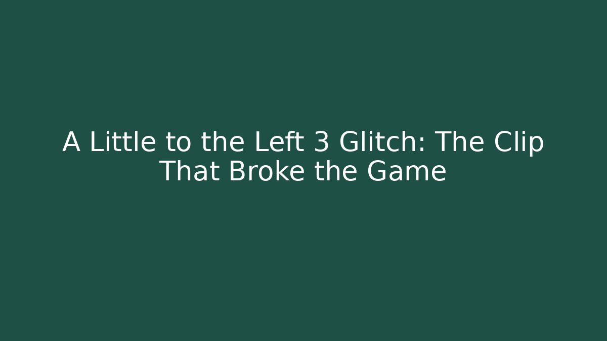 A Little to the Left 3 Glitch: The Clip That Broke the Game