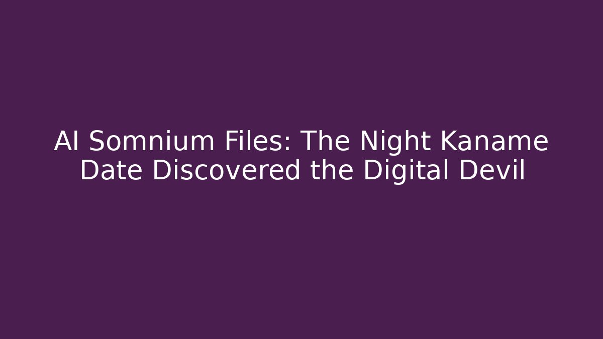AI Somnium Files: The Night Kaname Date Discovered the Digital Devil - Create More Assets
