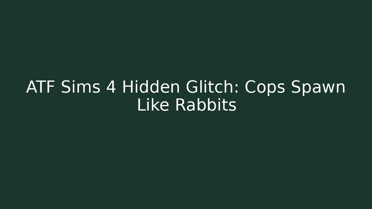 ATF Sims 4 Hidden Glitch: Cops Spawn Like Rabbits
