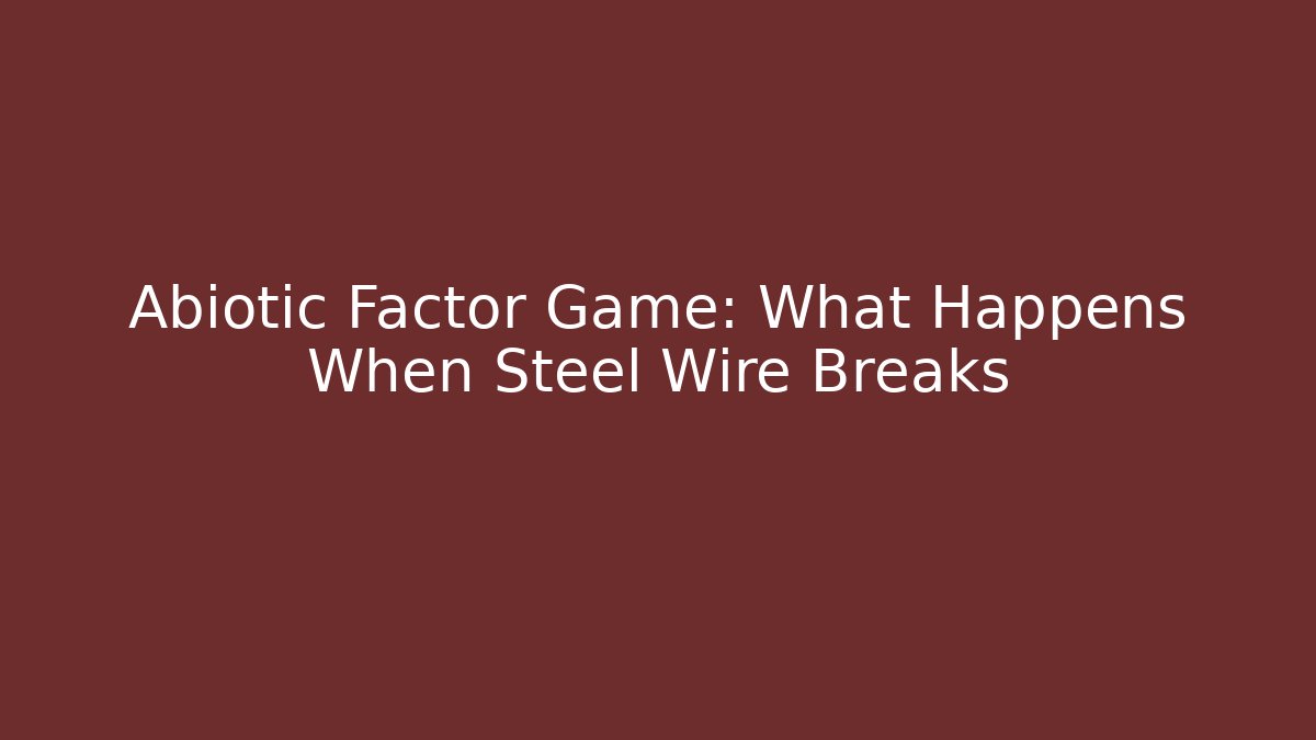 Abiotic Factor Game: What Happens When Steel Wire Breaks