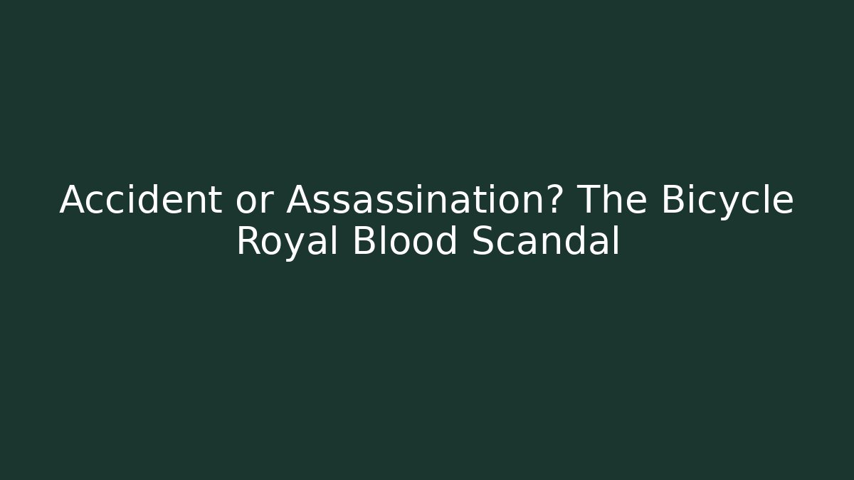Accident or Assassination? The Bicycle Royal Blood Scandal