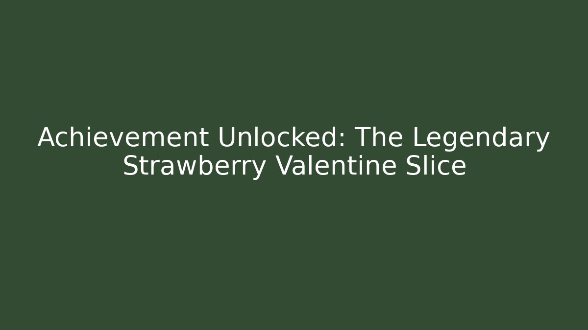 Achievement Unlocked: The Legendary Strawberry Valentine Slice