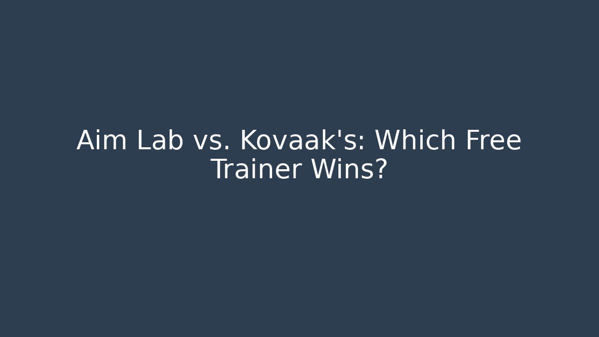 Aim Lab vs. Kovaak's: Which Free Trainer Wins? - Create More Assets