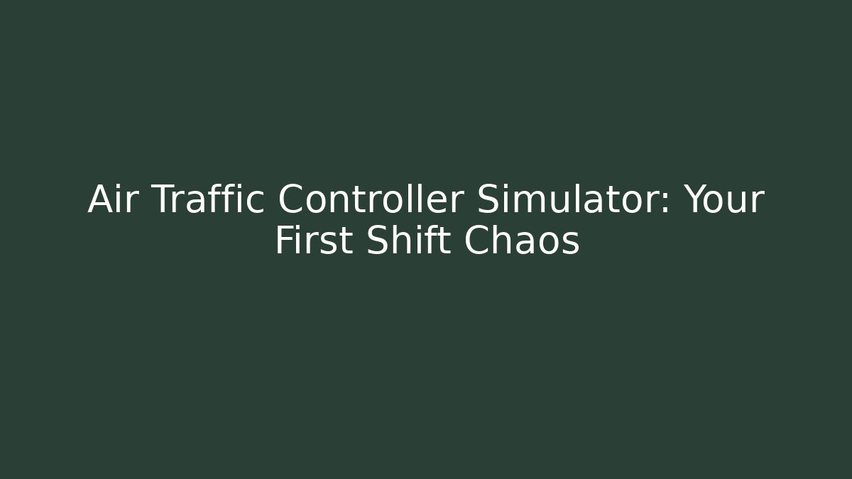 Air Traffic Controller Simulator: Your First Shift Chaos
