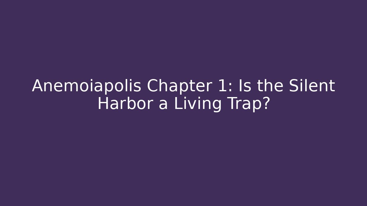 Anemoiapolis Chapter 1: Is the Silent Harbor a Living Trap?