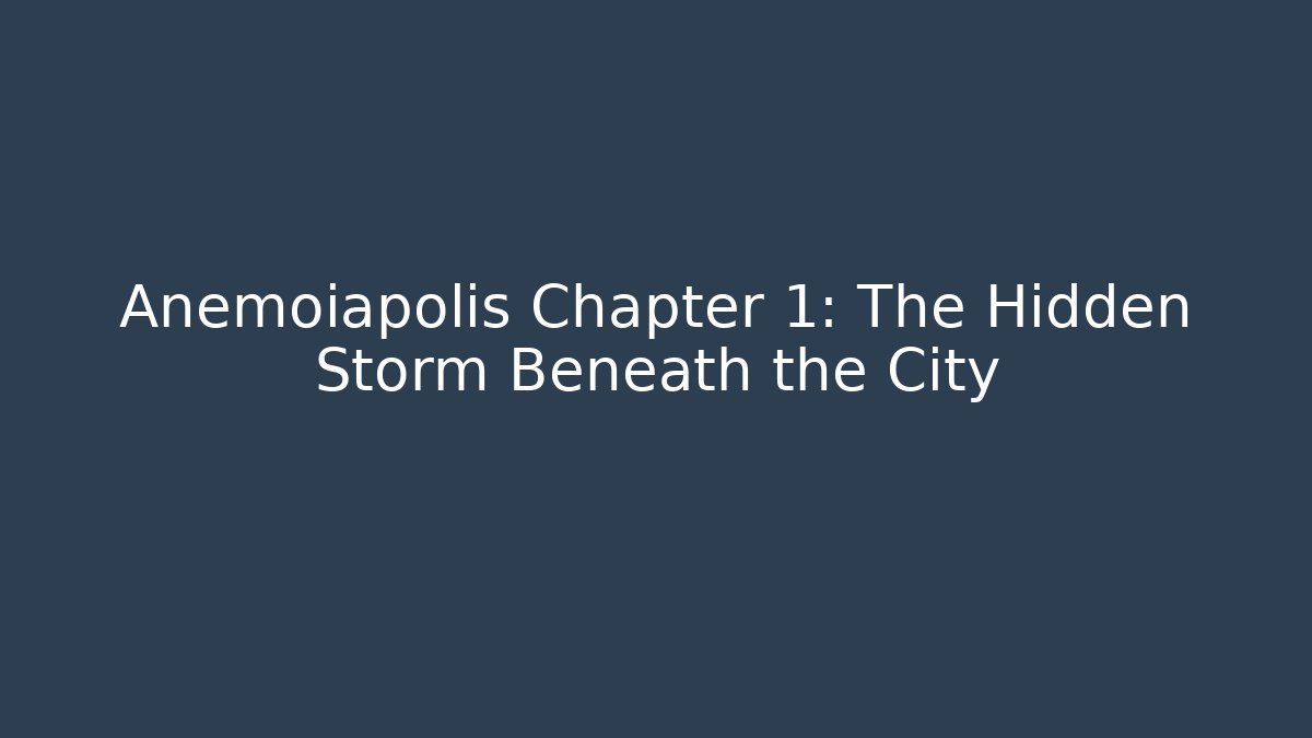 Anemoiapolis Chapter 1: The Hidden Storm Beneath the City - Create More Assets