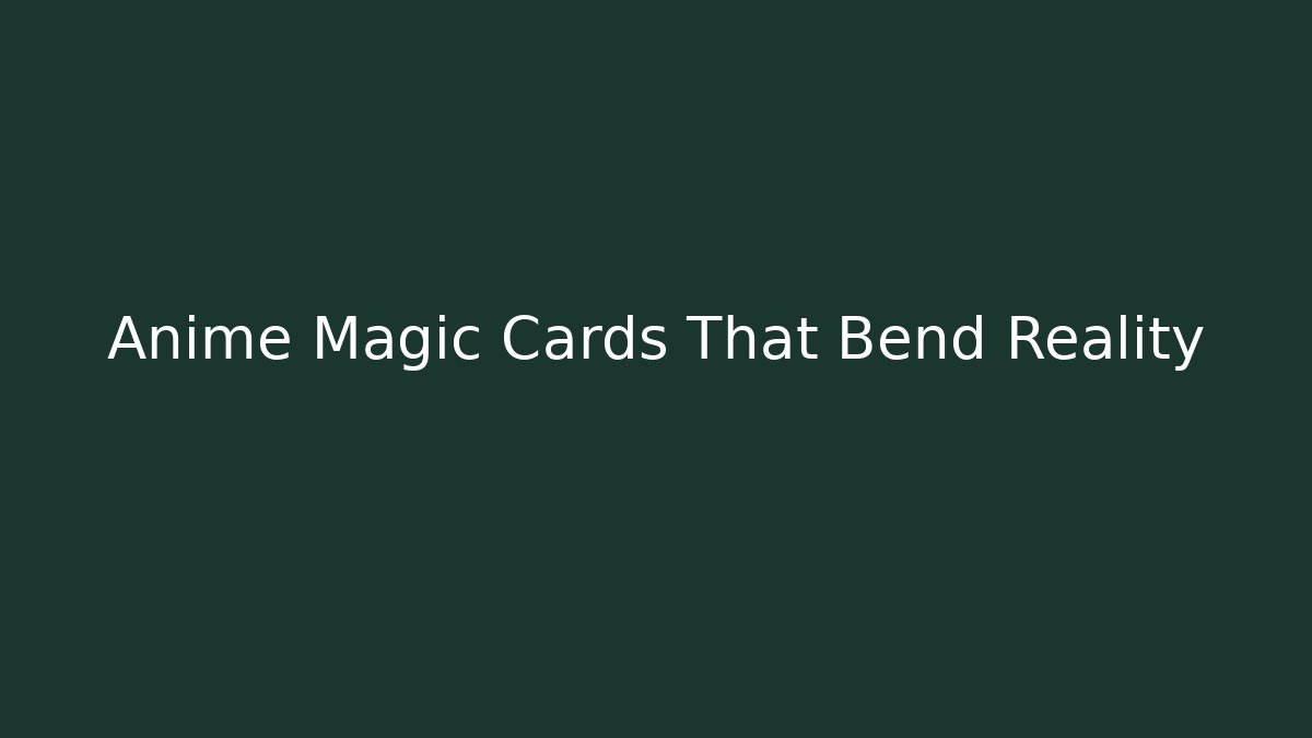 Anime Magic Cards That Bend Reality - Create More Assets