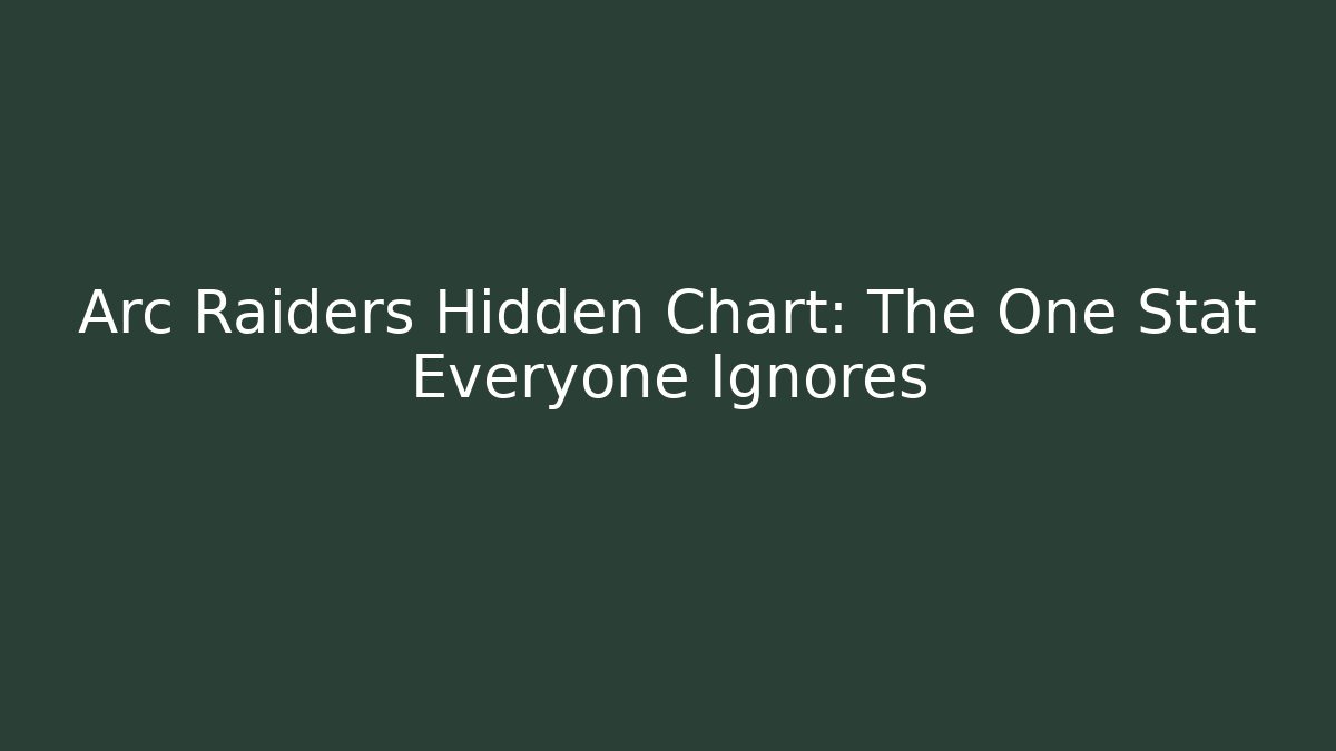 Arc Raiders Hidden Chart: The One Stat Everyone Ignores