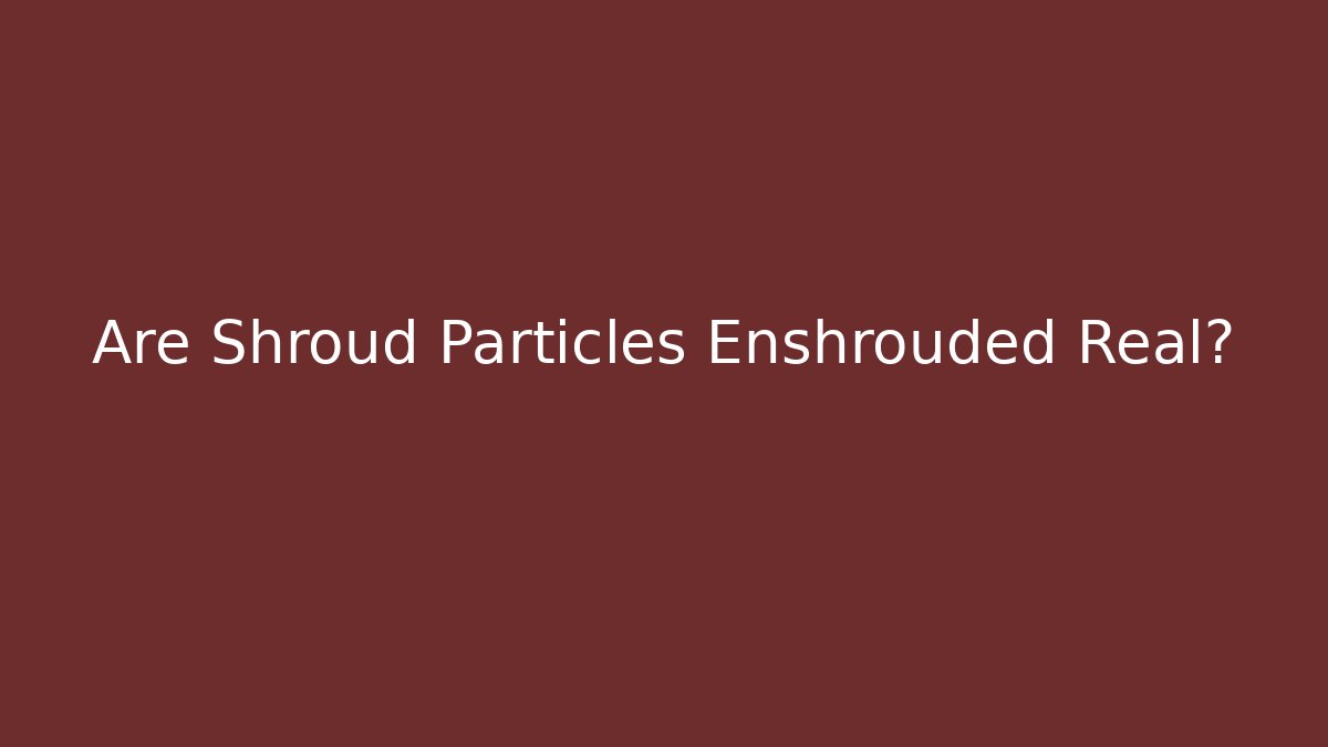 Are Shroud Particles Enshrouded Real?