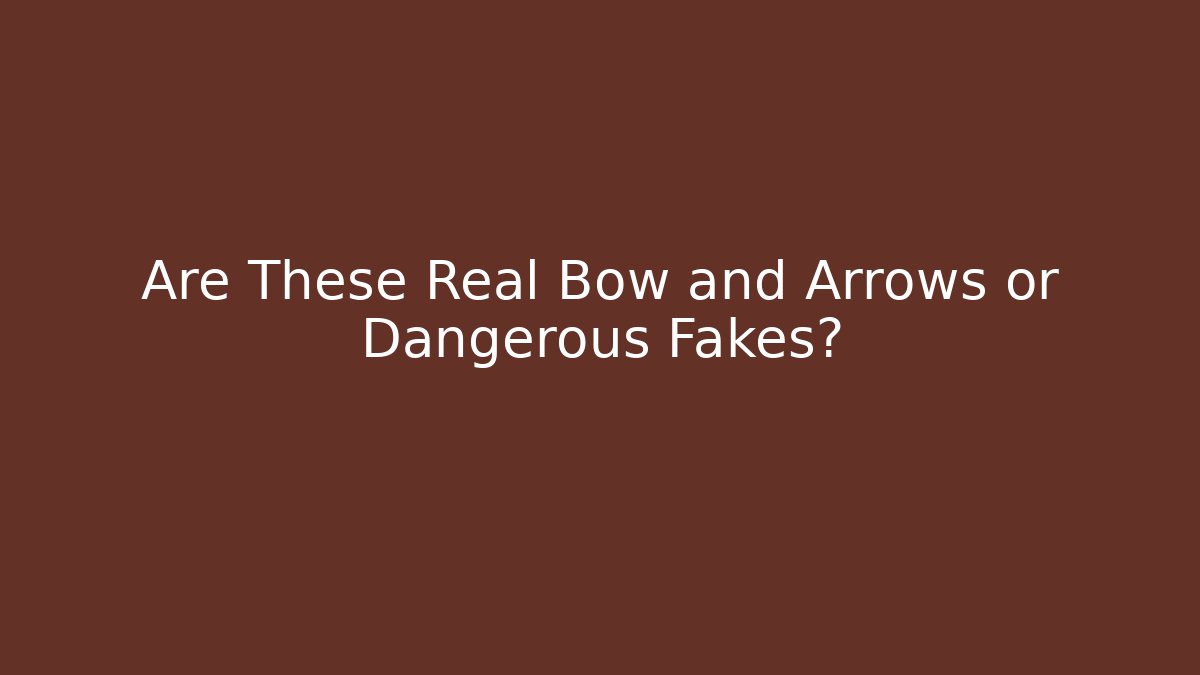 Are These Real Bow and Arrows or Dangerous Fakes?