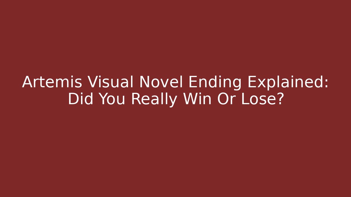 Artemis Visual Novel Ending Explained: Did You Really Win Or Lose?