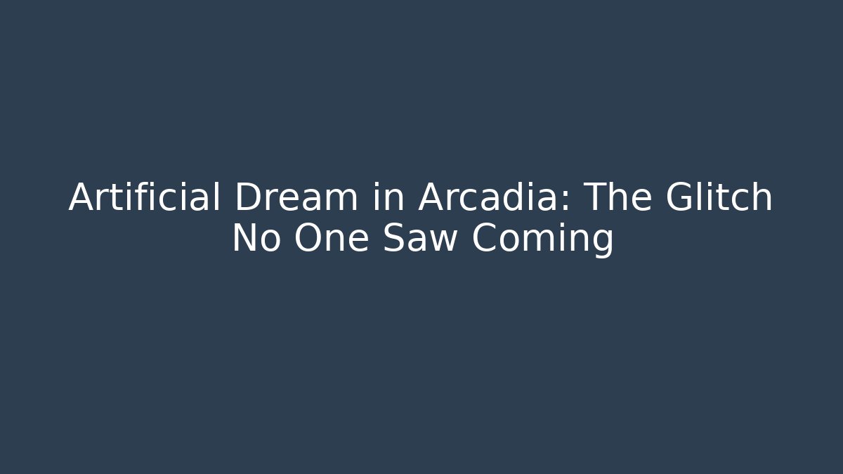 Artificial Dream in Arcadia: The Glitch No One Saw Coming