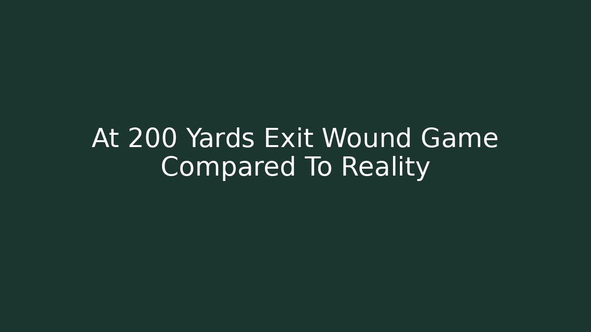 At 200 Yards Exit Wound Game Compared To Reality