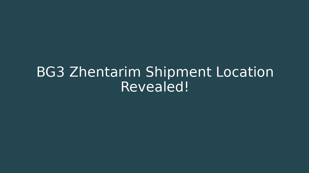 BG3 Zhentarim Shipment Location Revealed!