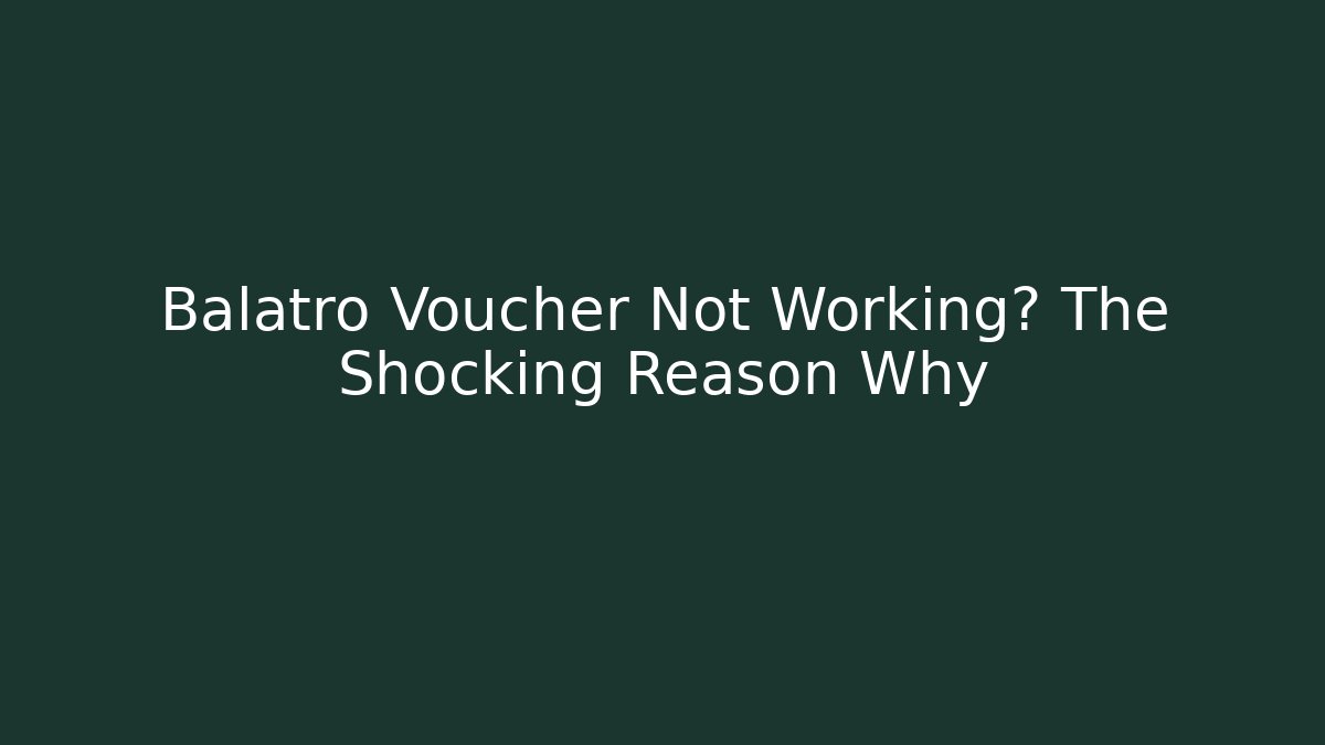 Balatro Voucher Not Working? The Shocking Reason Why