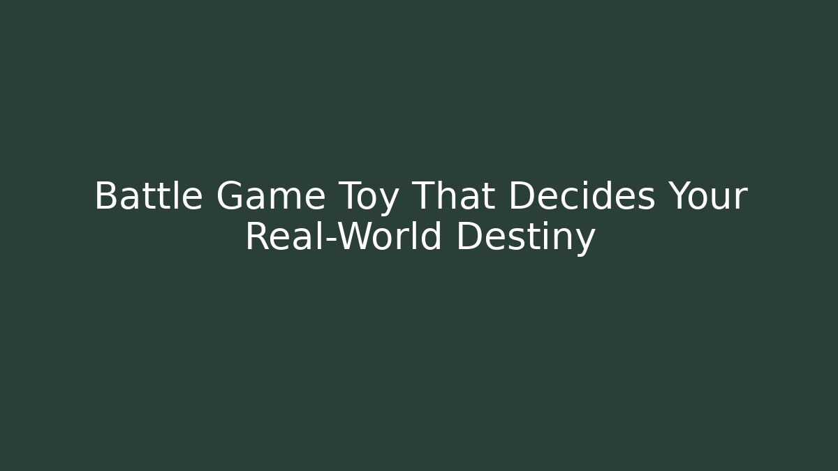 Battle Game Toy That Decides Your Real-World Destiny