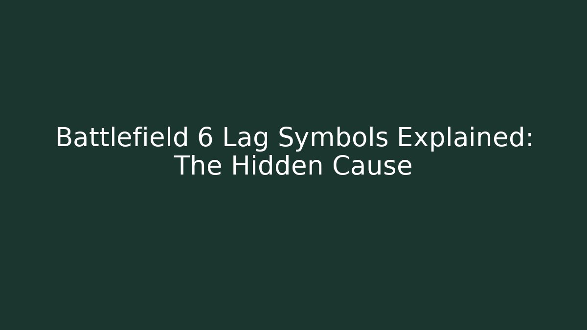 Battlefield 6 Lag Symbols Explained: The Hidden Cause