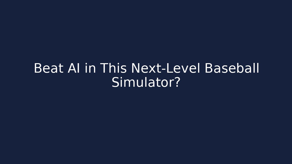 Beat AI in This Next-Level Baseball Simulator?