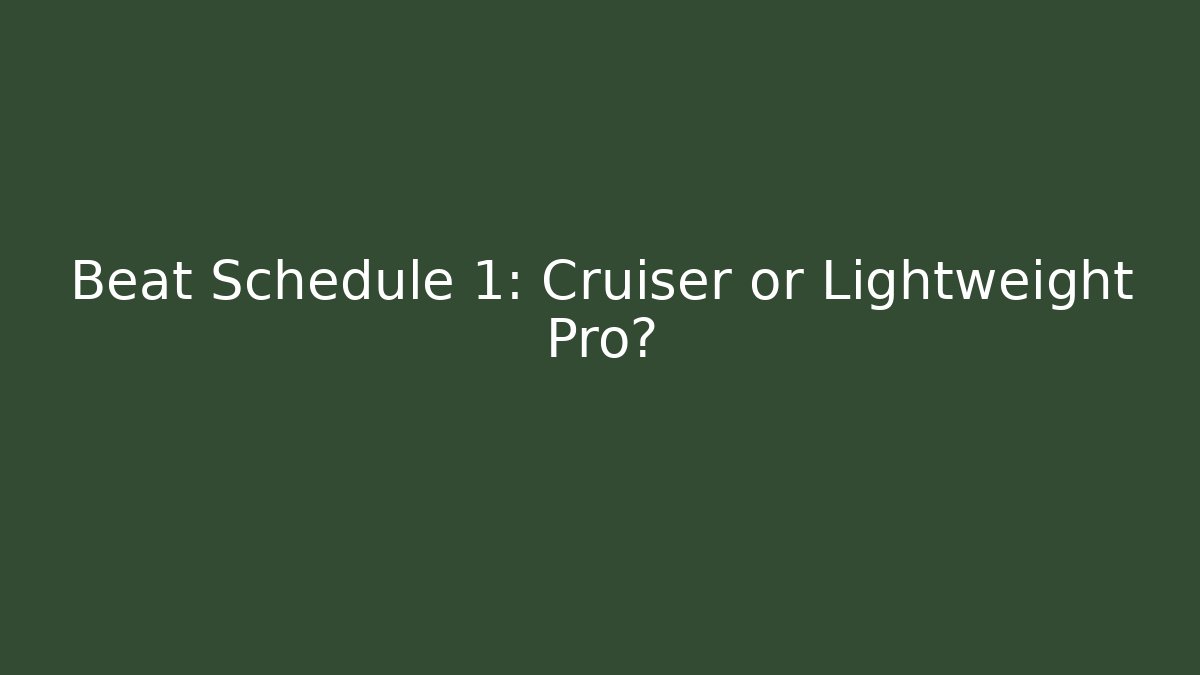 Beat Schedule 1: Cruiser or Lightweight Pro?