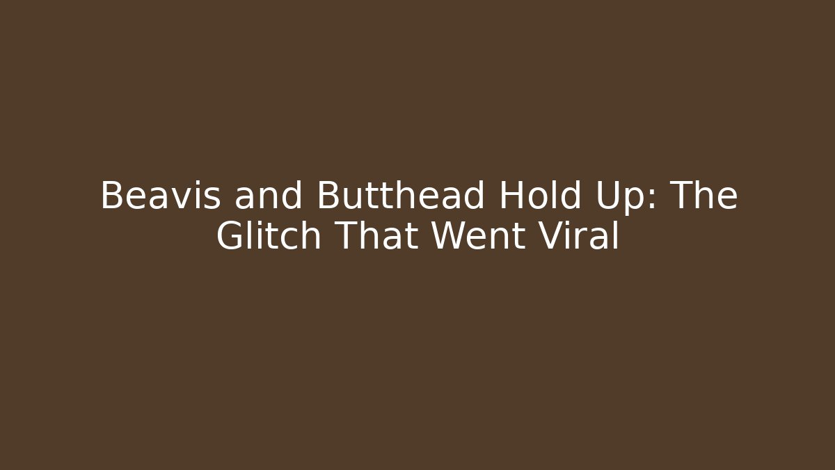 Beavis and Butthead Hold Up: The Glitch That Went Viral
