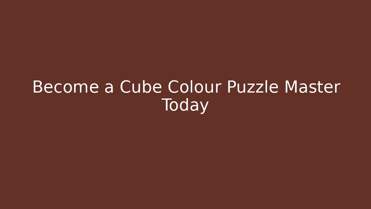 Become a Cube Colour Puzzle Master Today - Create More Assets