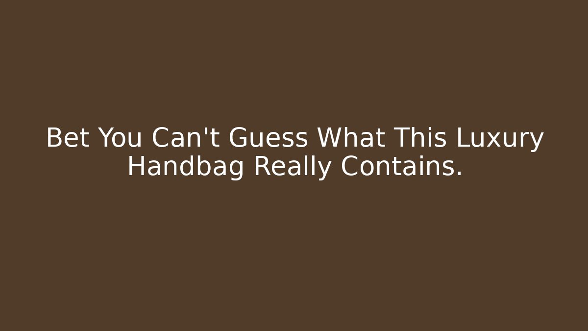 Bet You Can't Guess What This Luxury Handbag Really Contains.