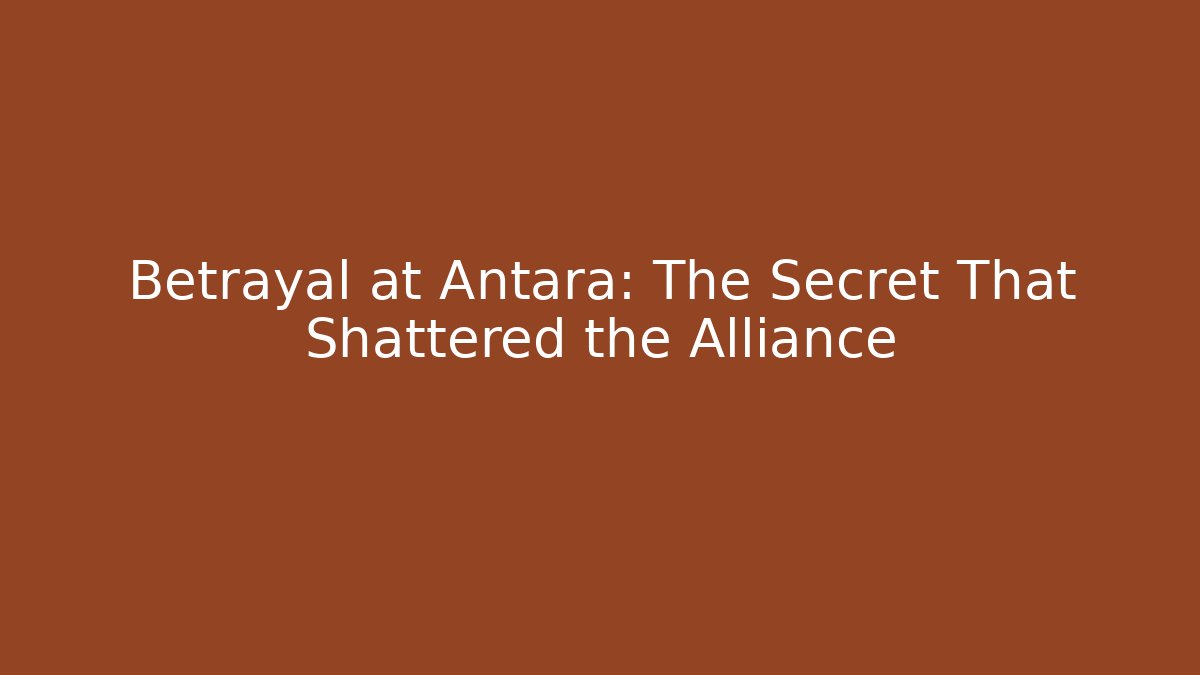 Betrayal at Antara: The Secret That Shattered the Alliance