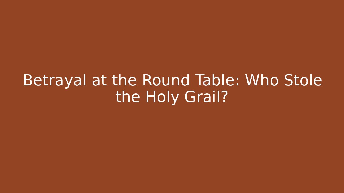 Betrayal at the Round Table: Who Stole the Holy Grail?