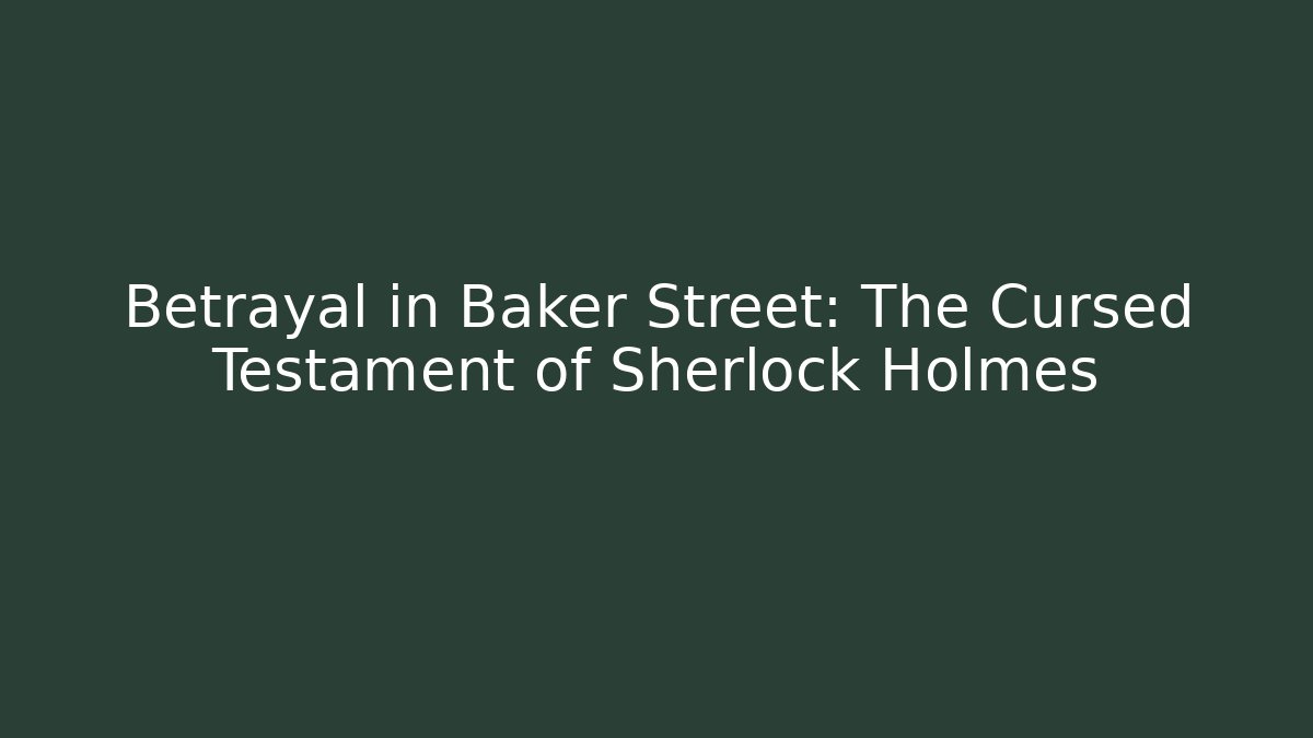 Betrayal in Baker Street: The Cursed Testament of Sherlock Holmes