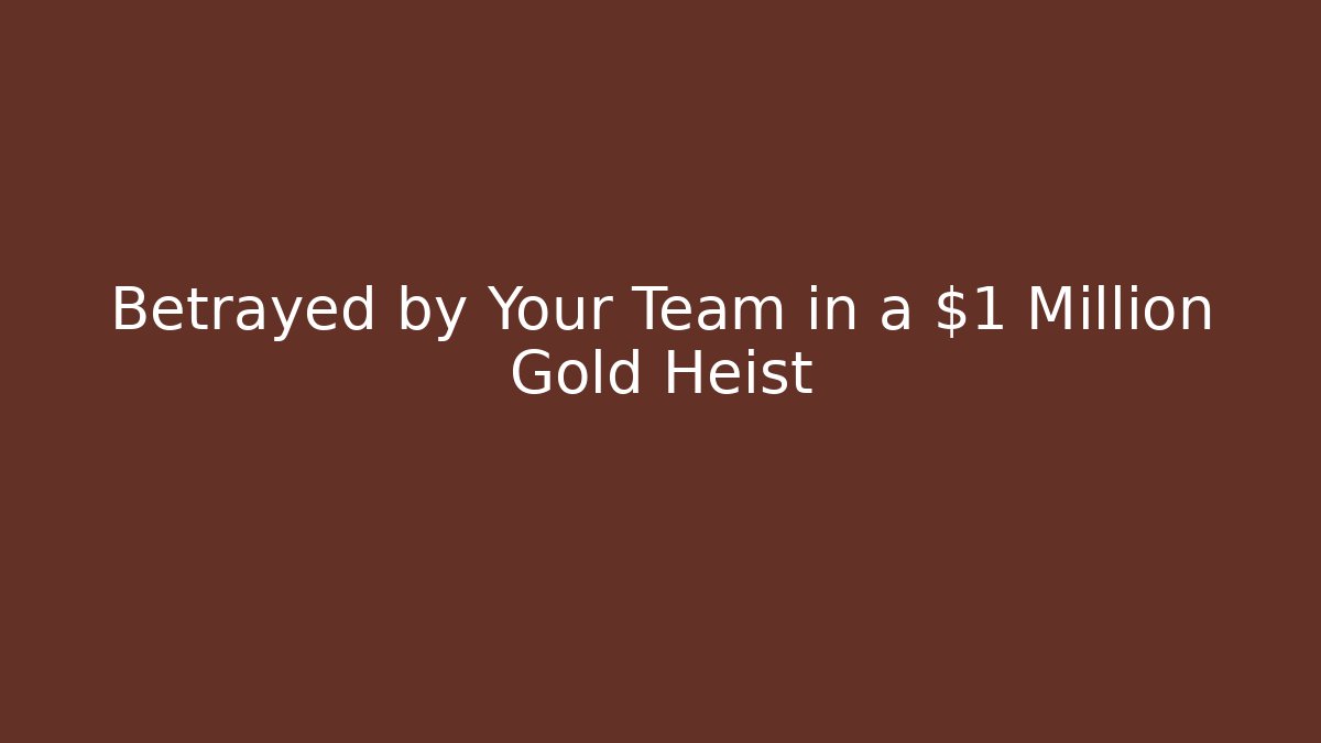 Betrayed by Your Team in a $1 Million Gold Heist