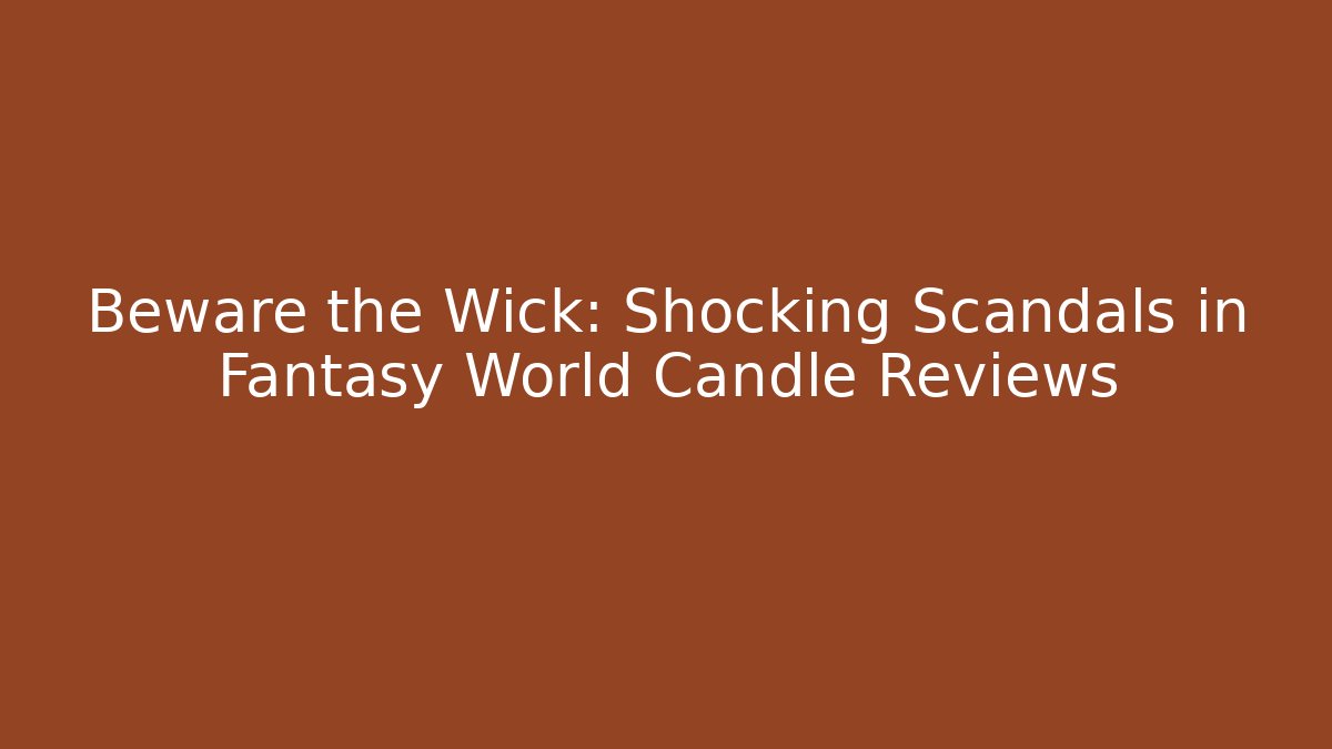 Beware the Wick: Shocking Scandals in Fantasy World Candle Reviews