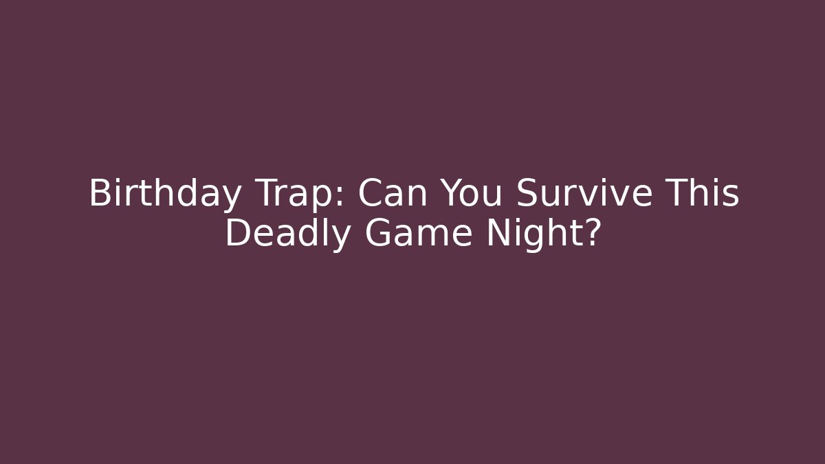 Birthday Trap: Can You Survive This Deadly Game Night?