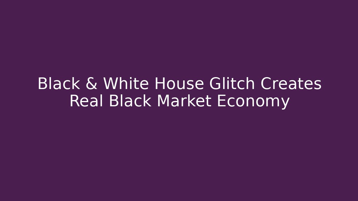 Black & White House Glitch Creates Real Black Market Economy