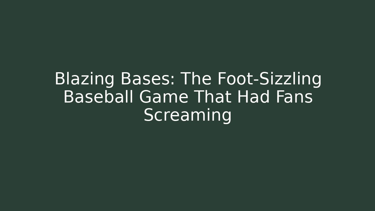 Blazing Bases: The Foot-Sizzling Baseball Game That Had Fans Screaming