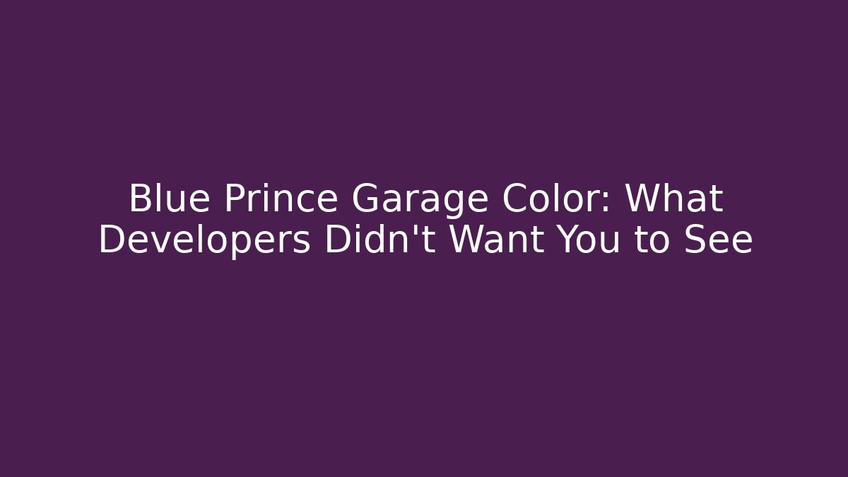 Blue Prince Garage Color: What Developers Didn't Want You to See