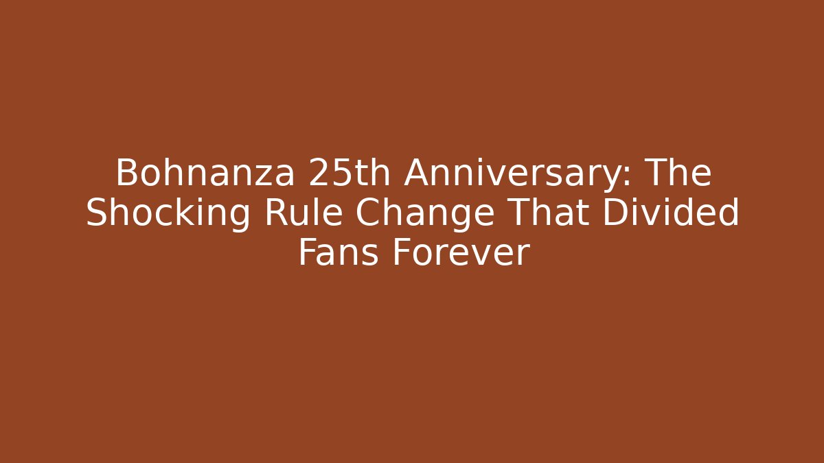 Bohnanza 25th Anniversary: The Shocking Rule Change That Divided Fans Forever