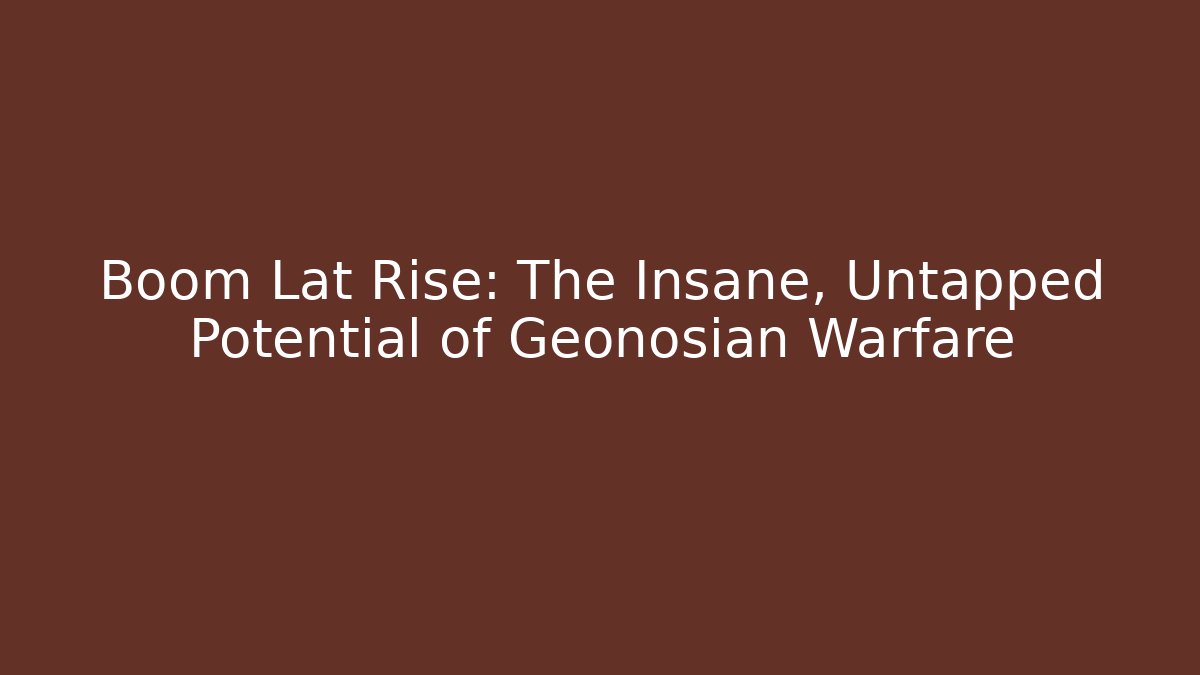 Boom Lat Rise: The Insane, Untapped Potential of Geonosian Warfare
