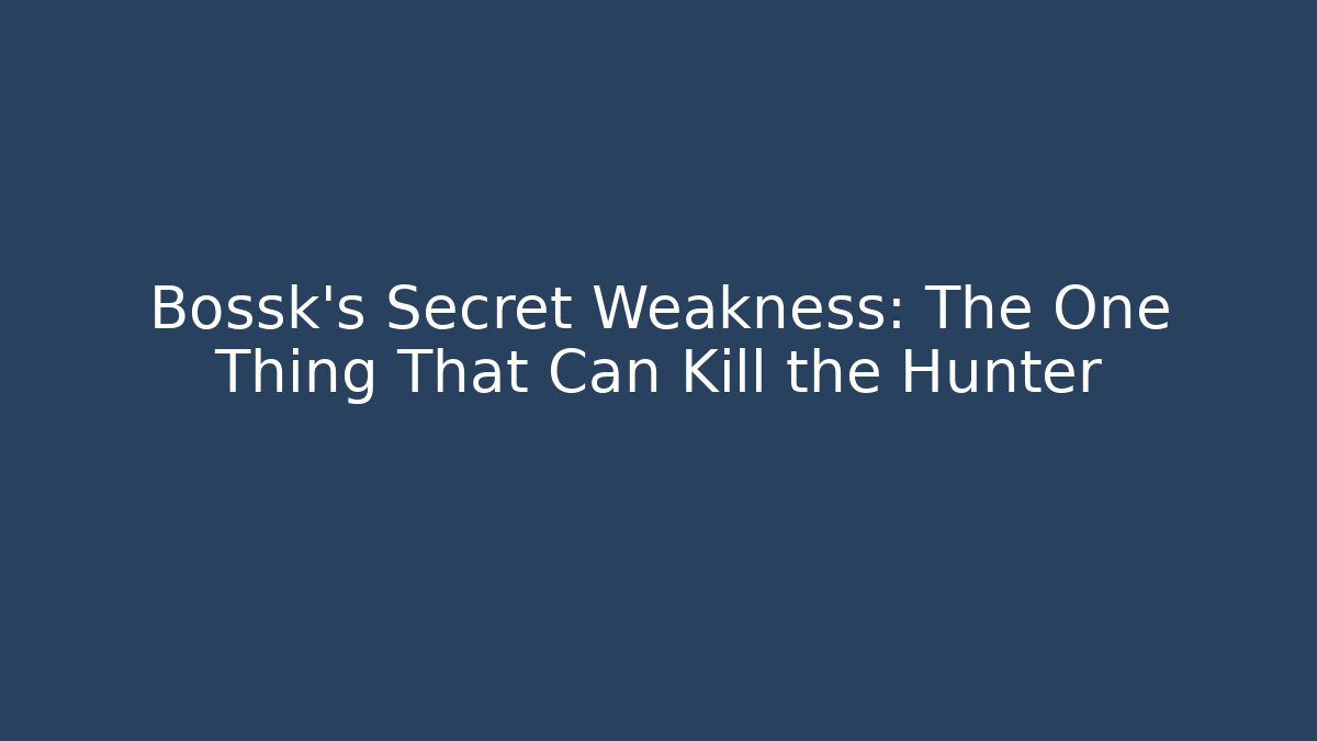 Bossk's Secret Weakness: The One Thing That Can Kill the Hunter