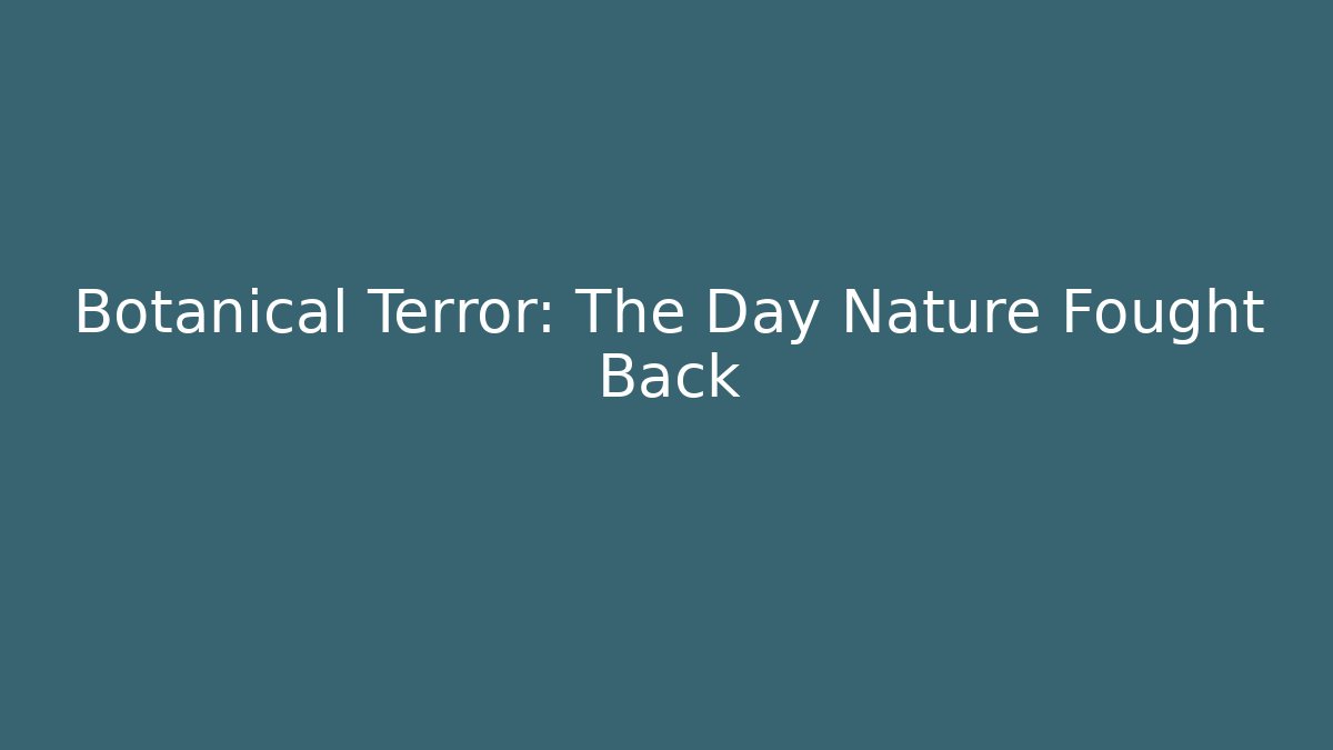 Botanical Terror: The Day Nature Fought Back