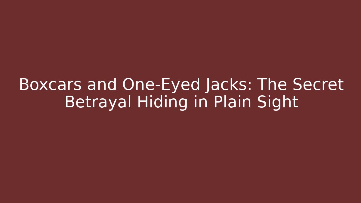 Boxcars and One-Eyed Jacks: The Secret Betrayal Hiding in Plain Sight