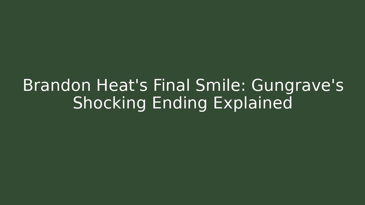 Brandon Heat's Final Smile: Gungrave's Shocking Ending Explained