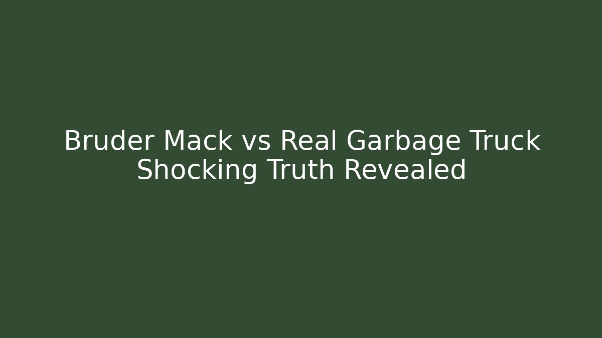 Bruder Mack vs Real Garbage Truck Shocking Truth Revealed