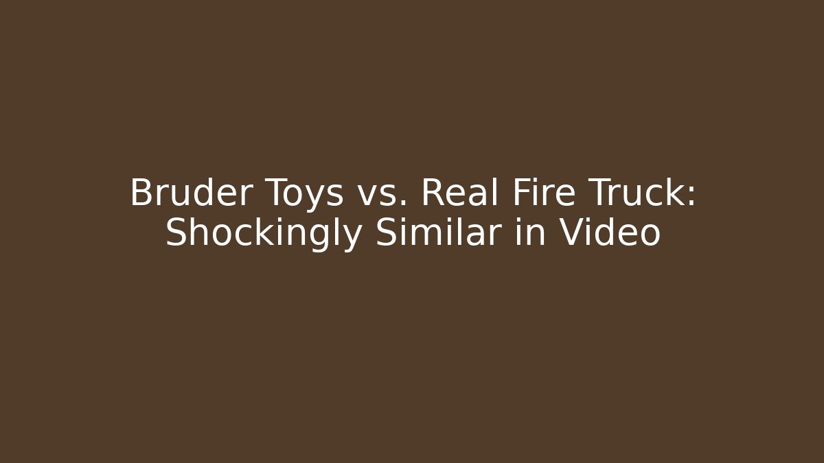 Bruder Toys vs. Real Fire Truck: Shockingly Similar in Video
