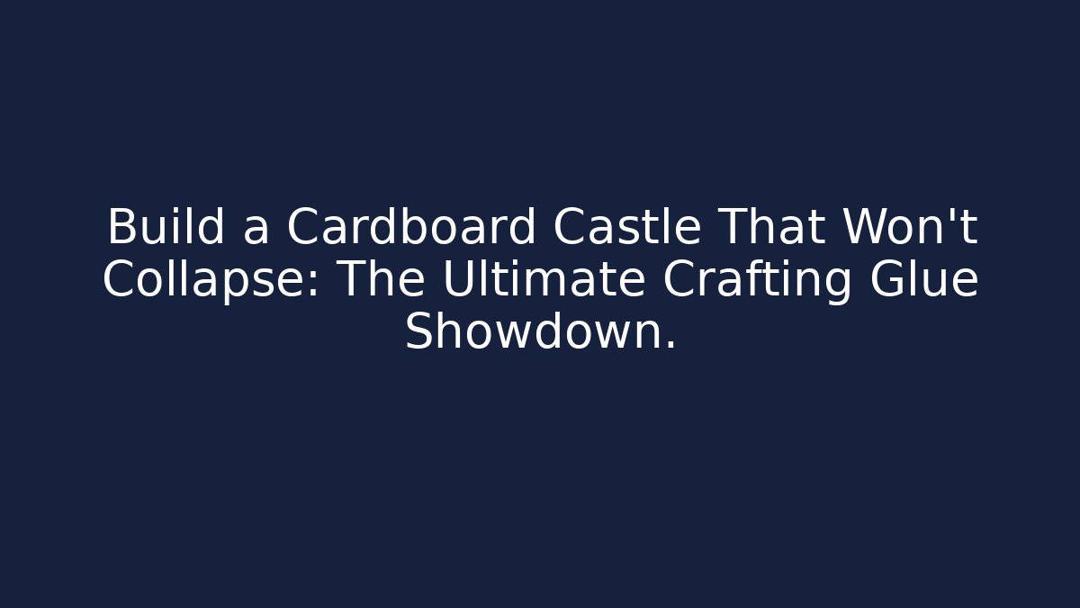 Build a Cardboard Castle That Won't Collapse: The Ultimate Crafting Glue Showdown.