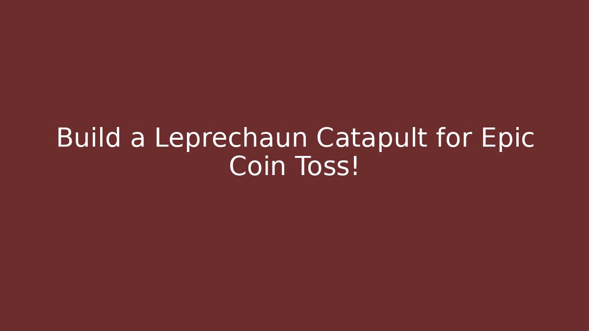 Build a Leprechaun Catapult for Epic Coin Toss! - Create More Assets