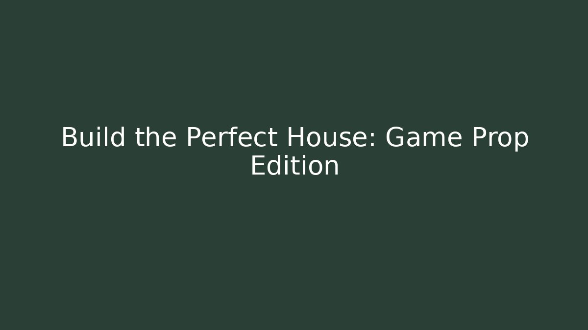 Build the Perfect House: Game Prop Edition