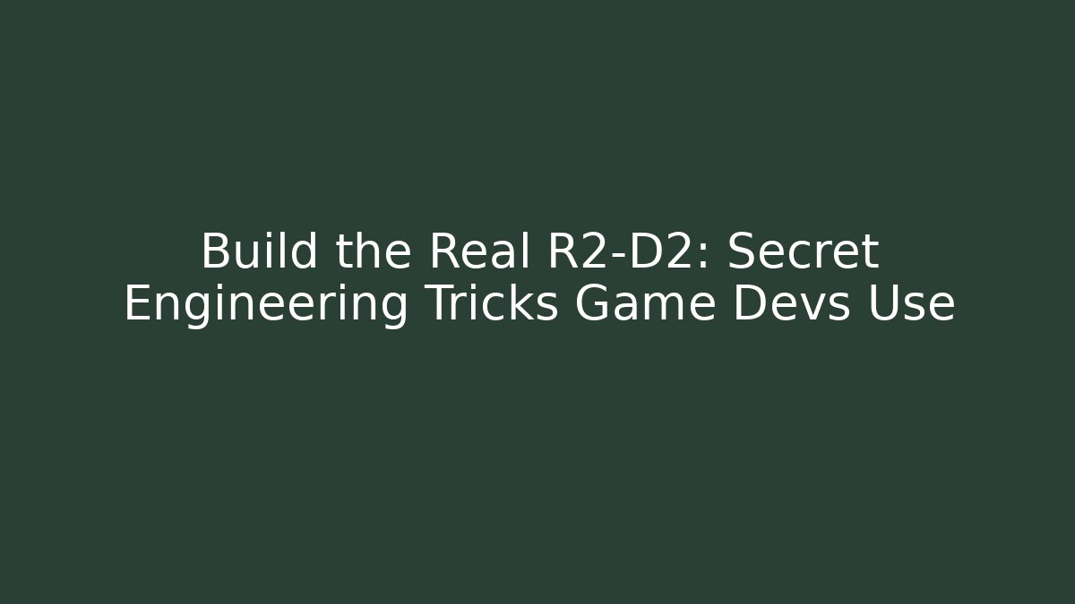 Build the Real R2-D2: Secret Engineering Tricks Game Devs Use - Create More Assets