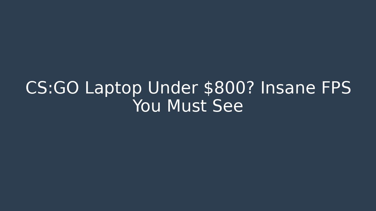 CS:GO Laptop Under $800? Insane FPS You Must See