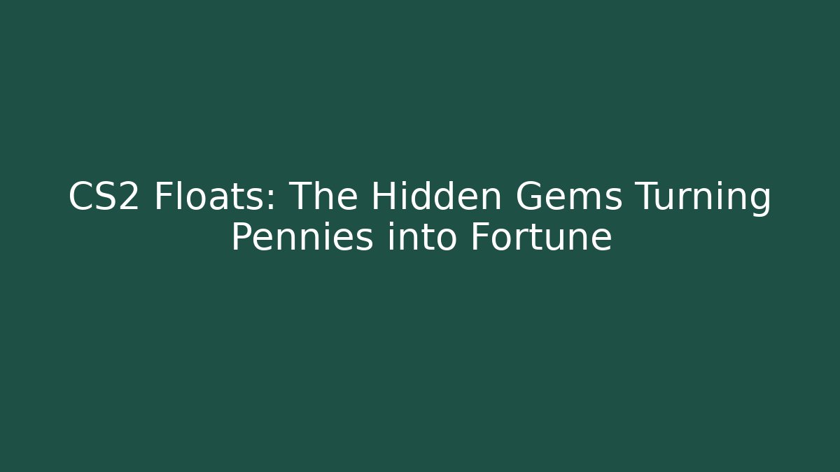 CS2 Floats: The Hidden Gems Turning Pennies into Fortune