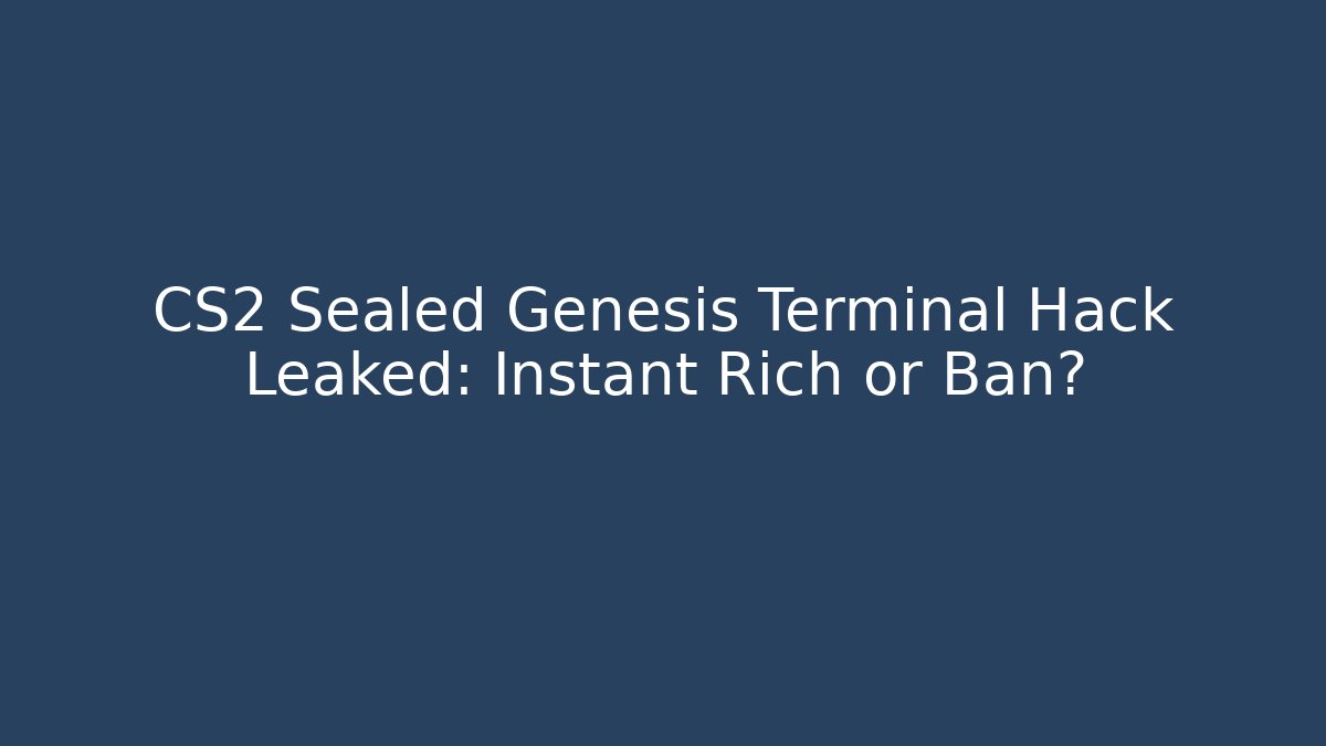 CS2 Sealed Genesis Terminal Hack Leaked: Instant Rich or Ban?